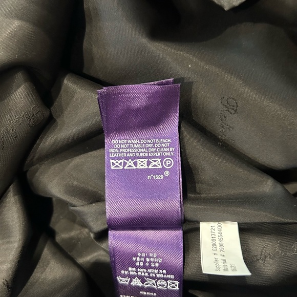 Ralph Lauren 100% Lamb Leather A-Line Black Lined Skirt, Made In Italy, Size 12 - Picture 8 of 9